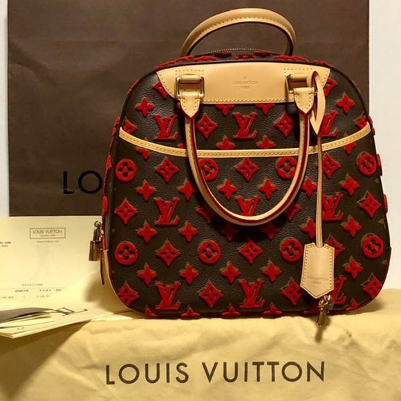 Louis Vuitton Handbags - Louise Vuitton Red Monogram Deauville Cube Bag